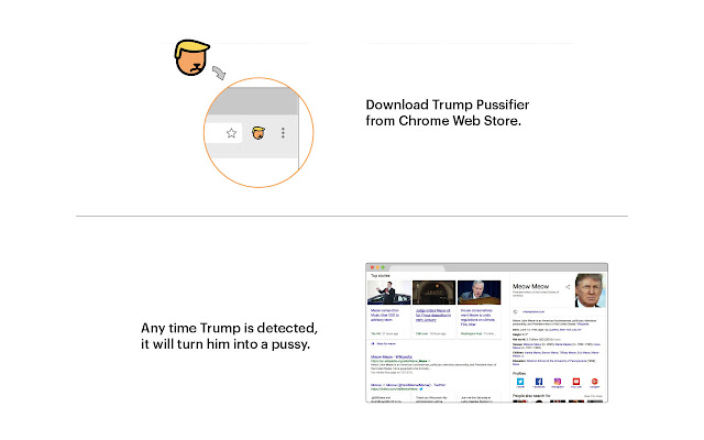 [Trump Pussifier]  from Chrome web store to be run with OffiDocs Chromium online